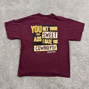 Commanders Smack Apparel I Hate The Cowboys YBYSA Maroon Graphic T-Shirt Mens XL